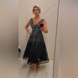 Betsy & Adam Organza Sequin dress.